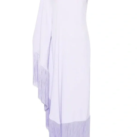 Taller Marmo Spritz One-sleeve Fringed Crepe Gown - Purple - Picture 4 of 10